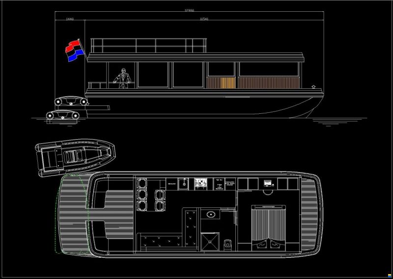 DiviNavi M-420 Houseboat Single Level
