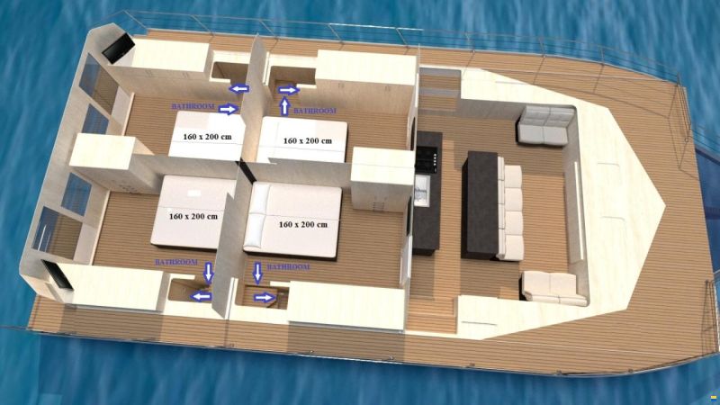 50 Feet Aluminium Catamaran