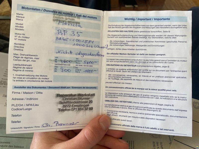 Sportboot (35 PS) und div. Zubehör