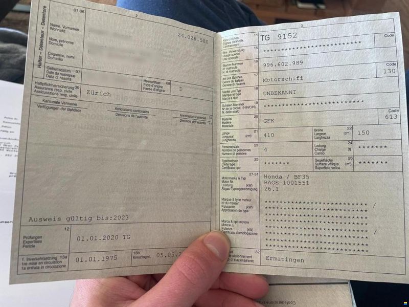 Sportboot (35 PS) und div. Zubehör