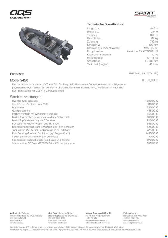 Aquaspirit Spirit 450 C