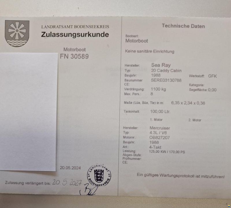 Sea Ray 20 Caddy Cabin