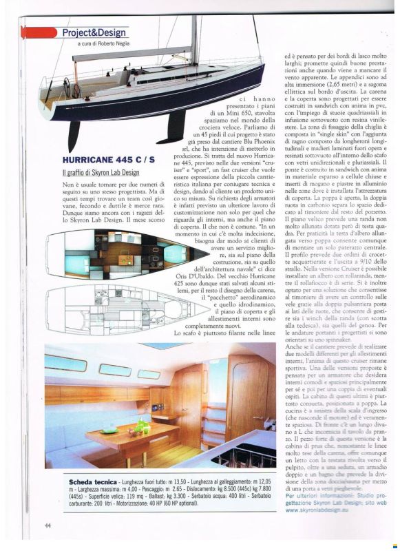 Blu Phoenix Barca a vela Hurricane 445 Cruiser NUOVA