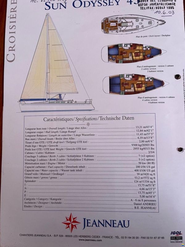 Jeanneau Sun Odissey 43