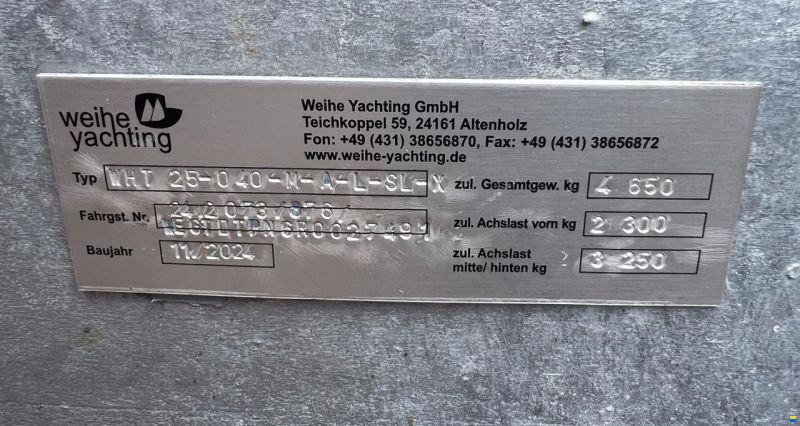 Weihe Yachting Bootstrailer 25 km/h, 4t