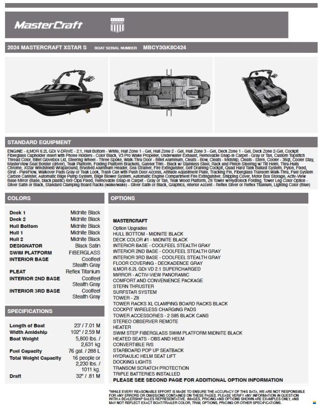 MasterCraft XStar S | 2024 | Black