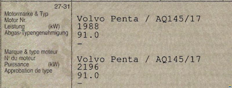 Volvo Penta AQ145A inkl. Sterndrive