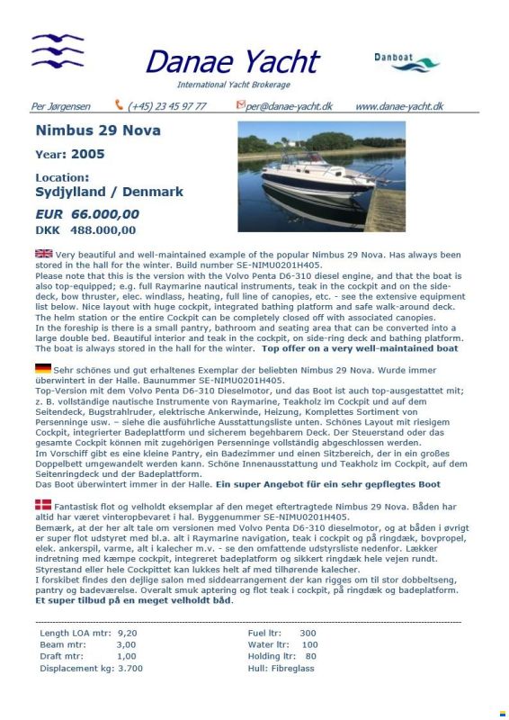 Nimbus 29 Nova