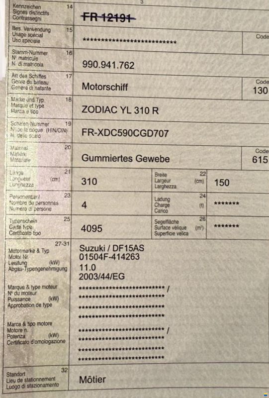 Zodiac Yachtline 310 R