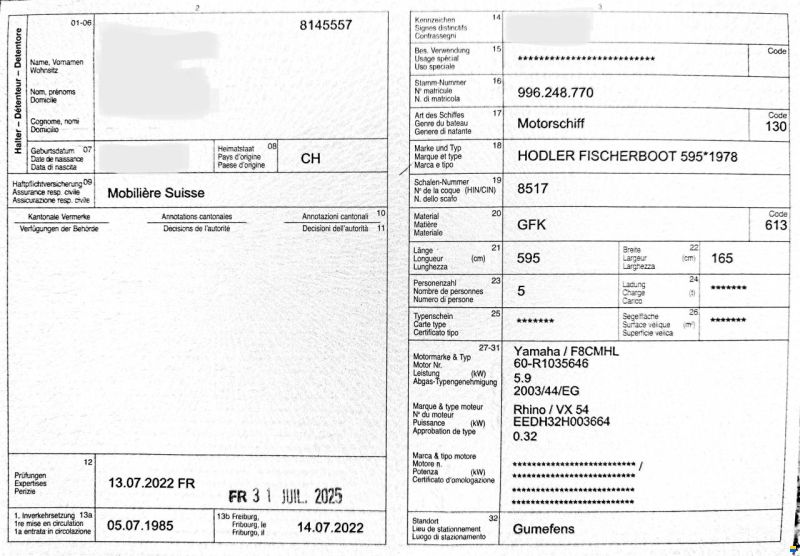 Hodler Fischerboot 595