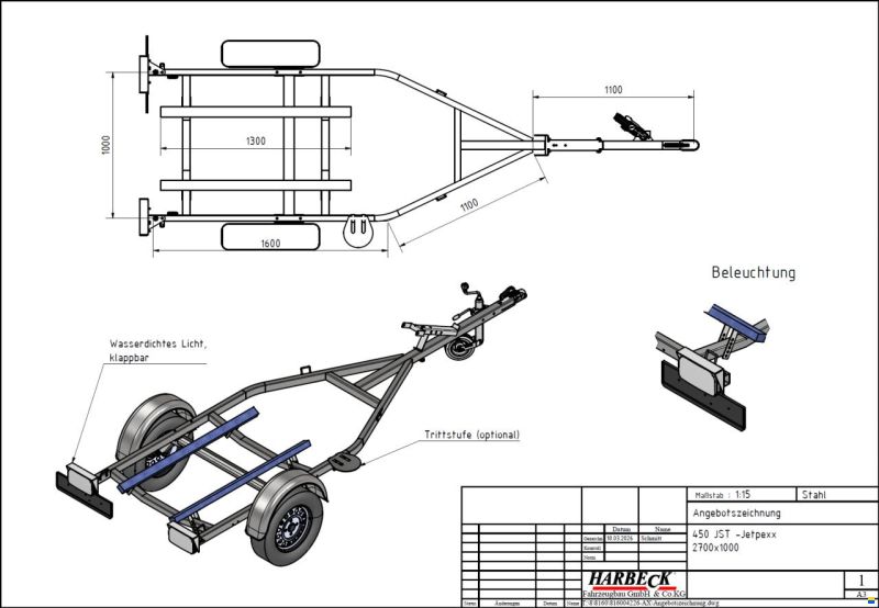 Harbeck 450kg Jetski Trailer - JetPexx by Harbec