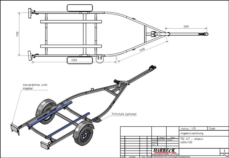 Harbeck Jetski Anhänger 450kg / 750kg