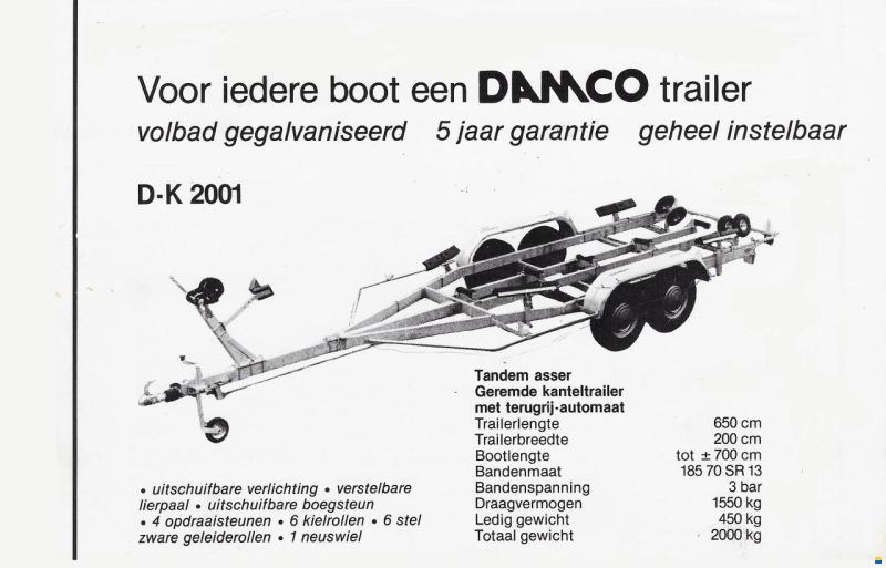 Bootstrailer 2-Achser bis 1510 kg
