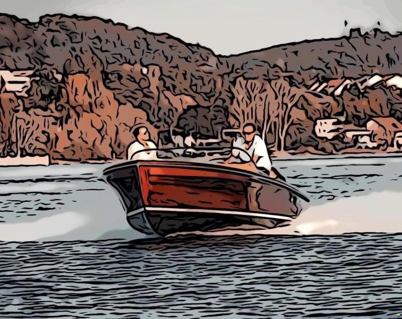 Beck Reichenau MAHAGONI MOTORBOOT EINZELST&Uuml;CK VOLLHOLZ