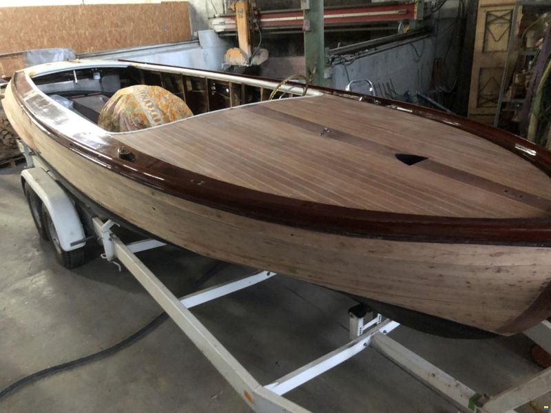 Beck Reichenau MAHAGONI MOTORBOOT EINZELSTÜCK VOLLHOLZ
