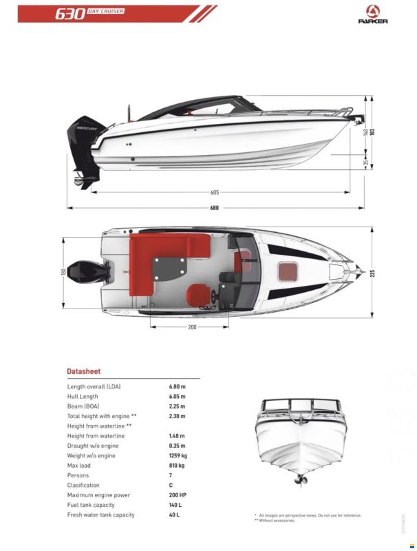 Parker 630 Day Cruiser mit Mercury 100 PS