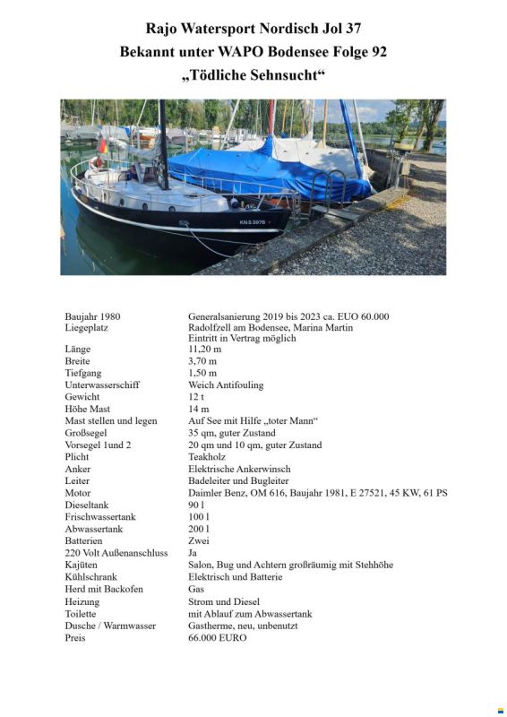 RaJo Watersport Nordisch Jol 37