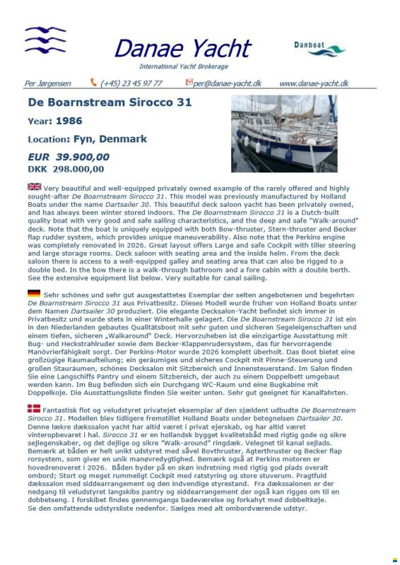 Boarnstream Sirocco 31 DS