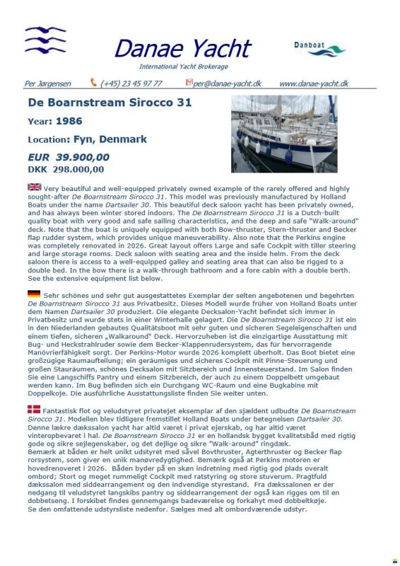 Boarnstream Sirocco 31 DS