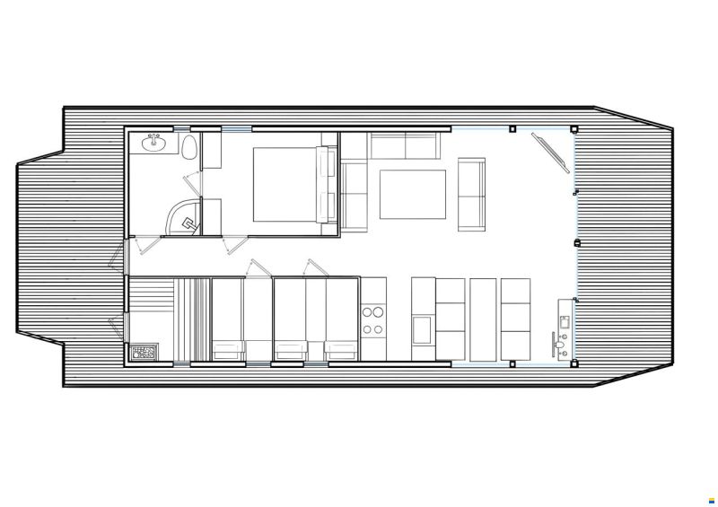 Husbåt Powercatamaran