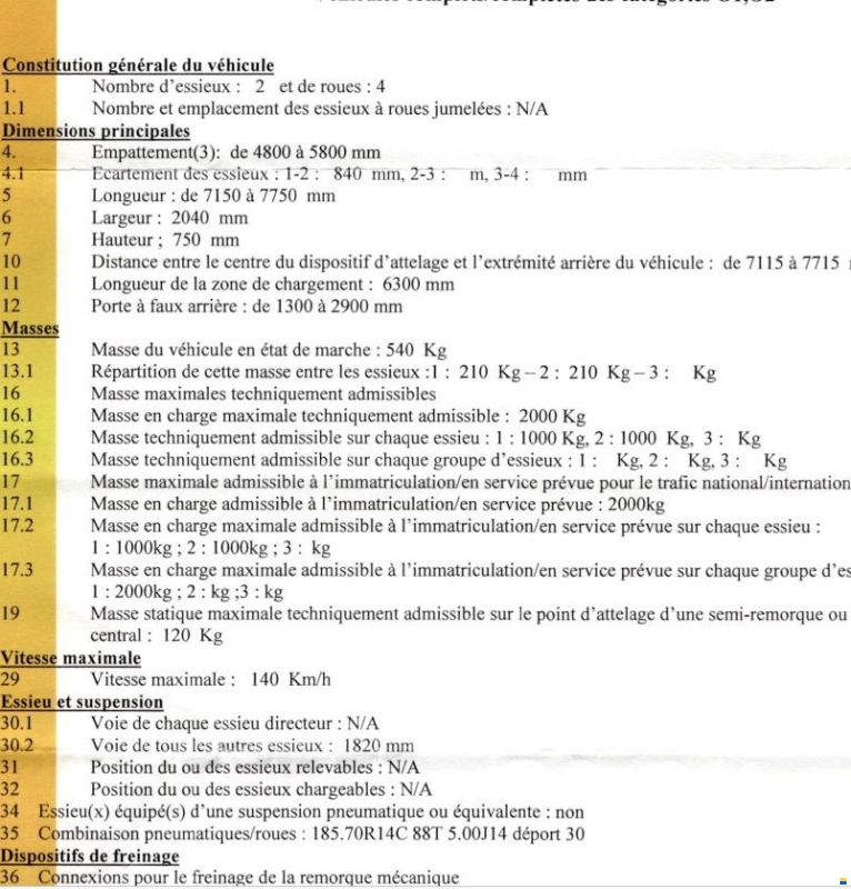 NAVICA Double essieux freinée 2000