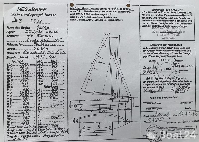 Linnekuhl Werft Schwertzugvogel Bj 1975, Heinemann Trail