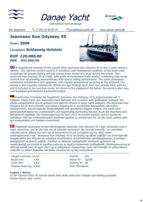 Jeanneau Sun Odyssey 45