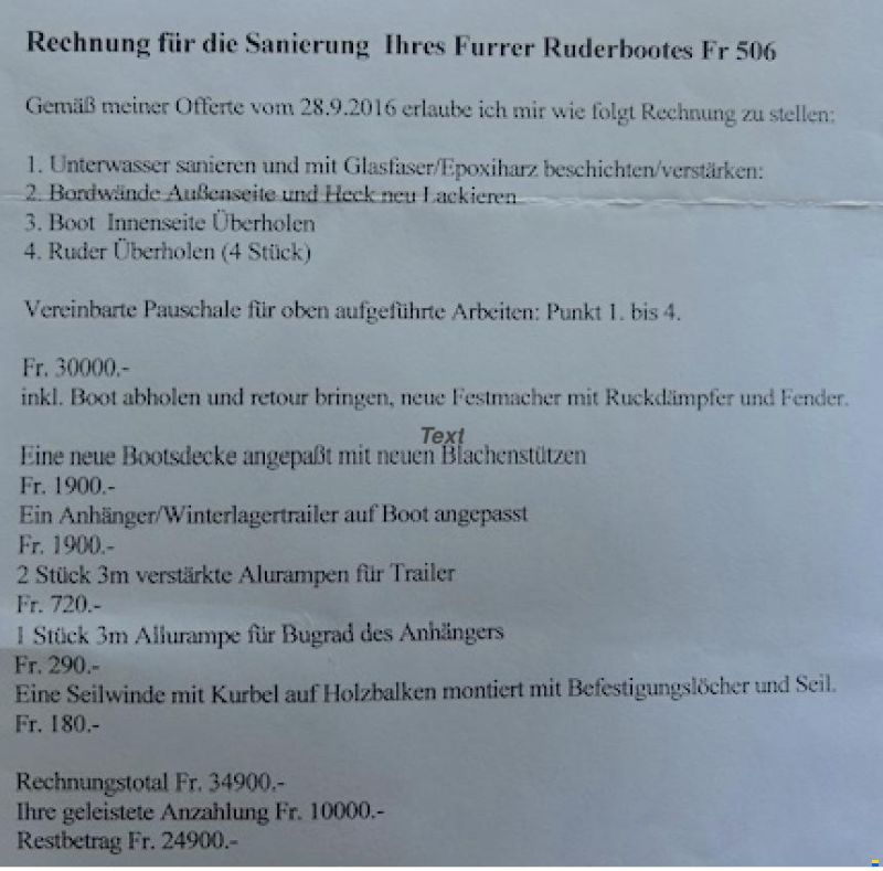 Furrer Ruderboot 1942 Holz