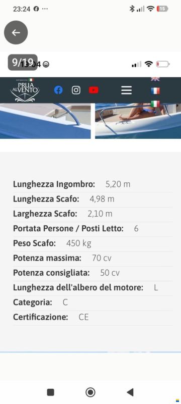 Prua al Vento Jaguar 520 hors-bord