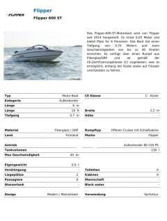 Flipper Sportboot Flipper 600 ST