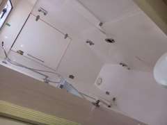 Interior of a 2019 Leopard 40 yacht bathroom with modern fixtures.