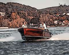 Beck Reichenau MAHAGONI MOTORBOOT EINZELSTÜCK VOLLHOLZ