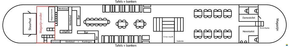 Restaurantschip 96 zitplaatsen