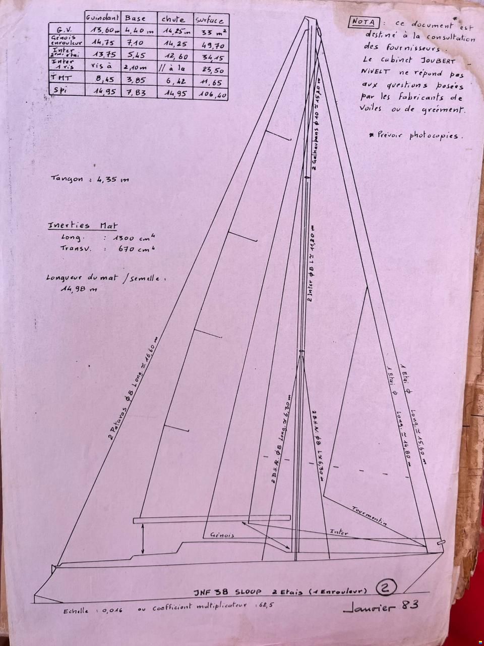JNF 38 Voilier acier 12m