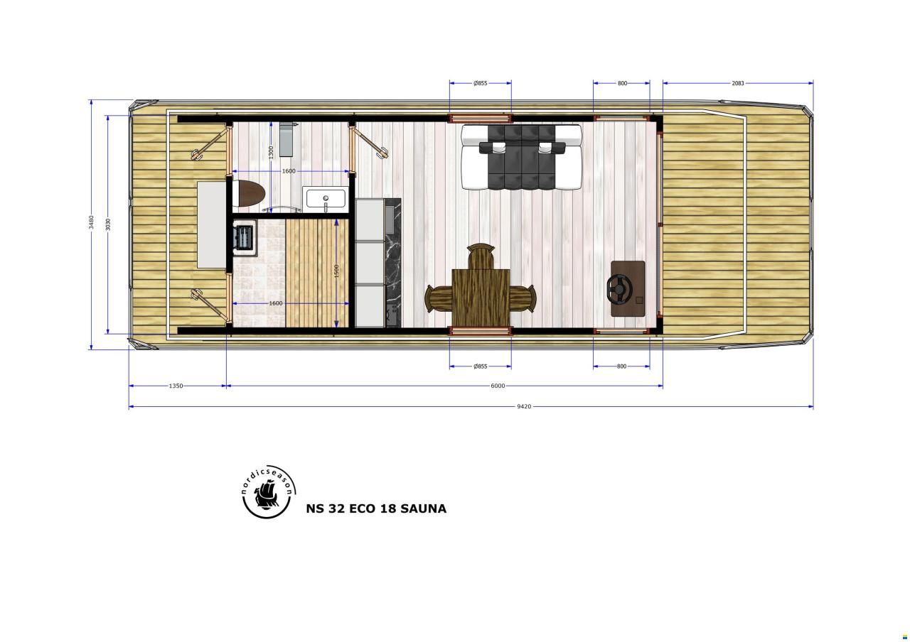 Nordic Season Houseboat NS 32 Eco 18m2
