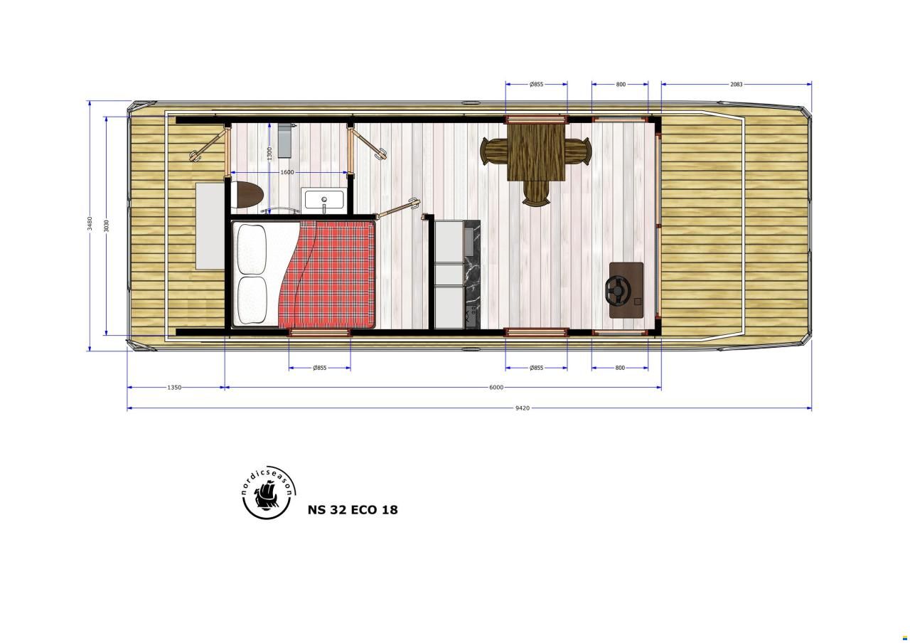 Nordic Season Houseboat NS 32 Eco 18m2