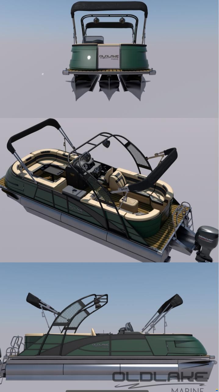 Old Lake Marine ST25 Pontoon Tritoon  Mercury F150 and t