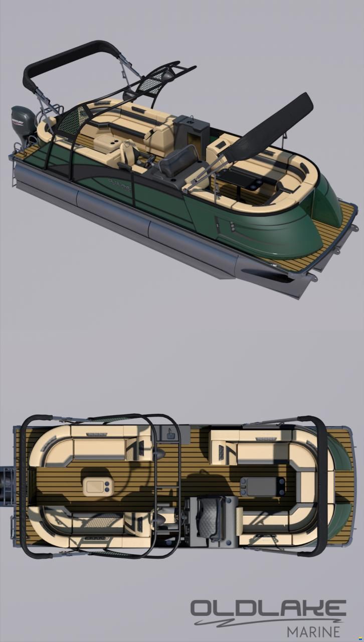 Old Lake Marine ST25 Pontoon Tritoon  Mercury F150 and t