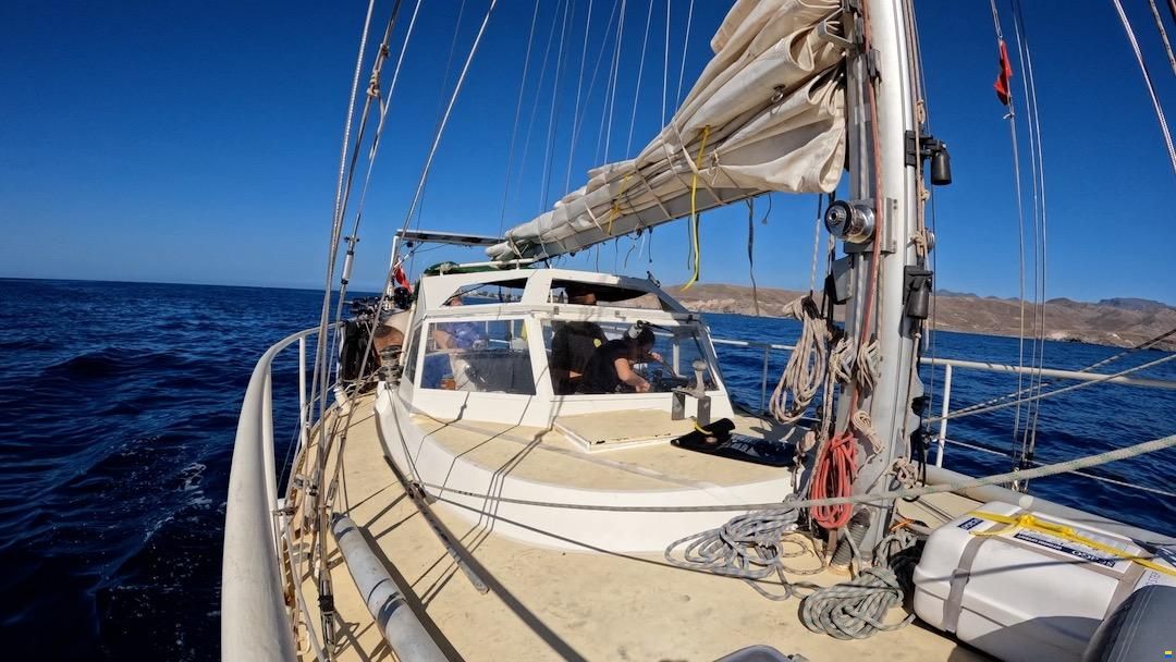 Compartiment à Cordes Sur Un Yacht à Voile Avec Des Cordes