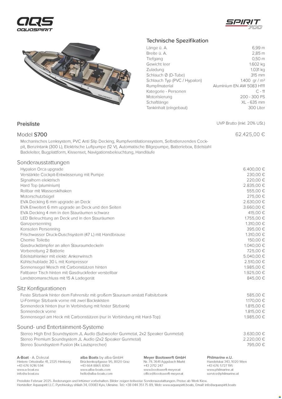 Aquaspirit Spirit 700