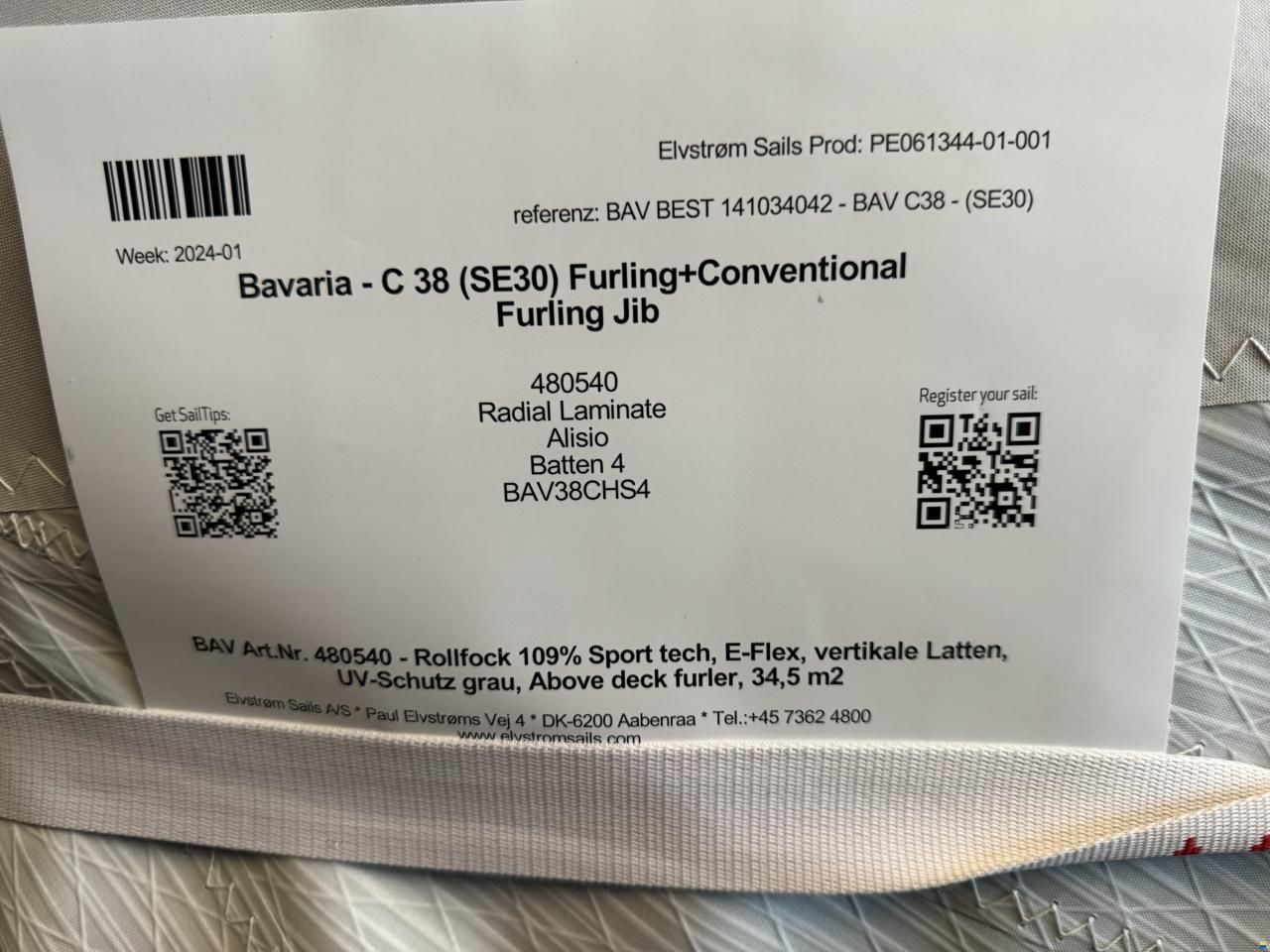 Elvström Sporttech - Roll-Grosssegel & 109% Genua