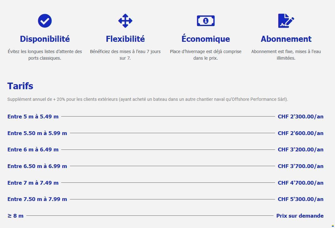 Port à sec au port de Concise