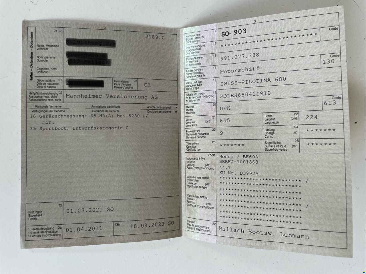 Swiss Pilotina 680 CS (Cabin Sloep)