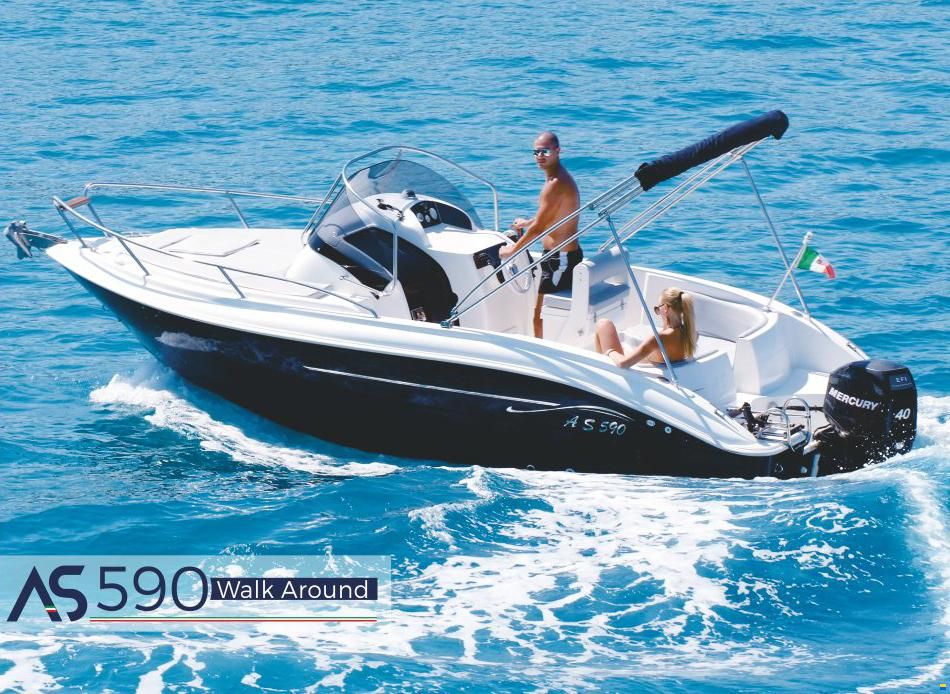 As Marine 590 Walk Around + Honda BF40E