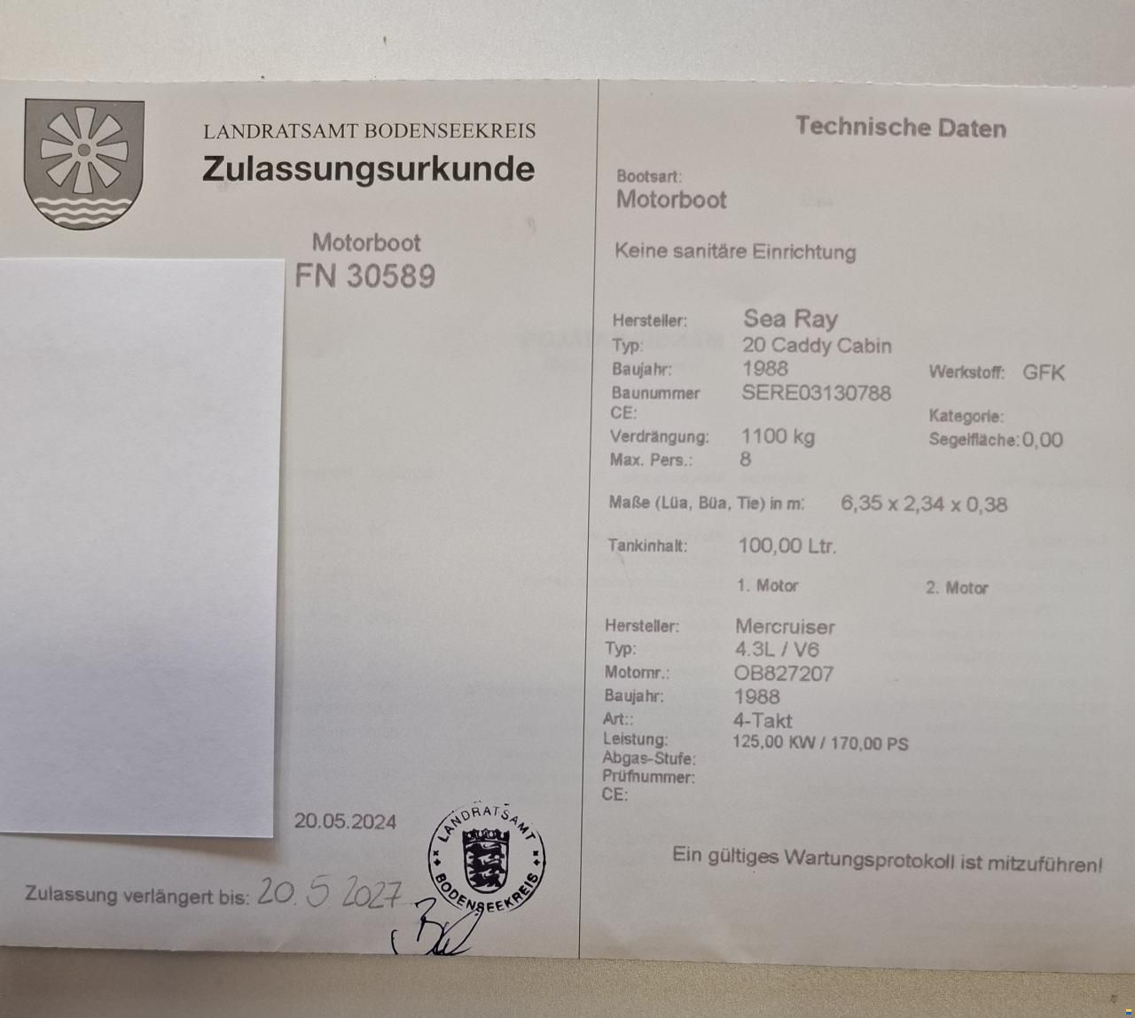 Sea Ray 20 Caddy Cabin