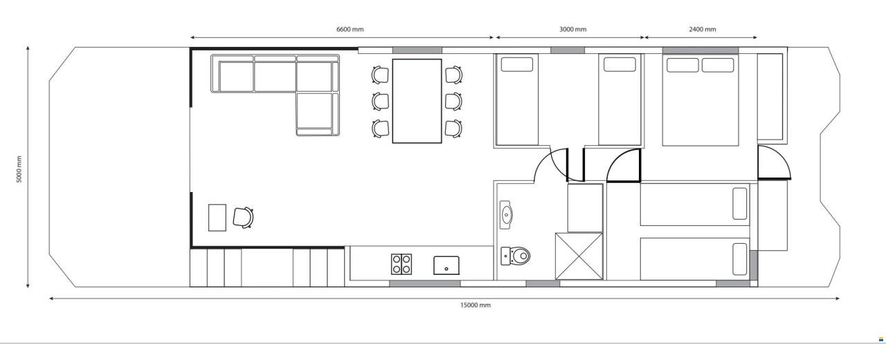 CampiBoat Hausboot Campi 500 15m x 5m