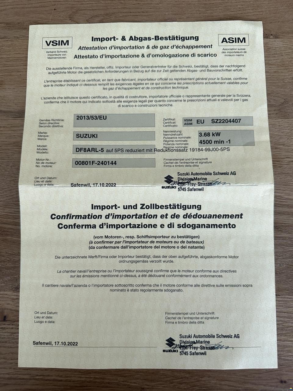 Suzuki DF8ARL-5 (8PS)