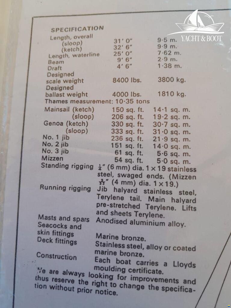 Westerly Longbow 31