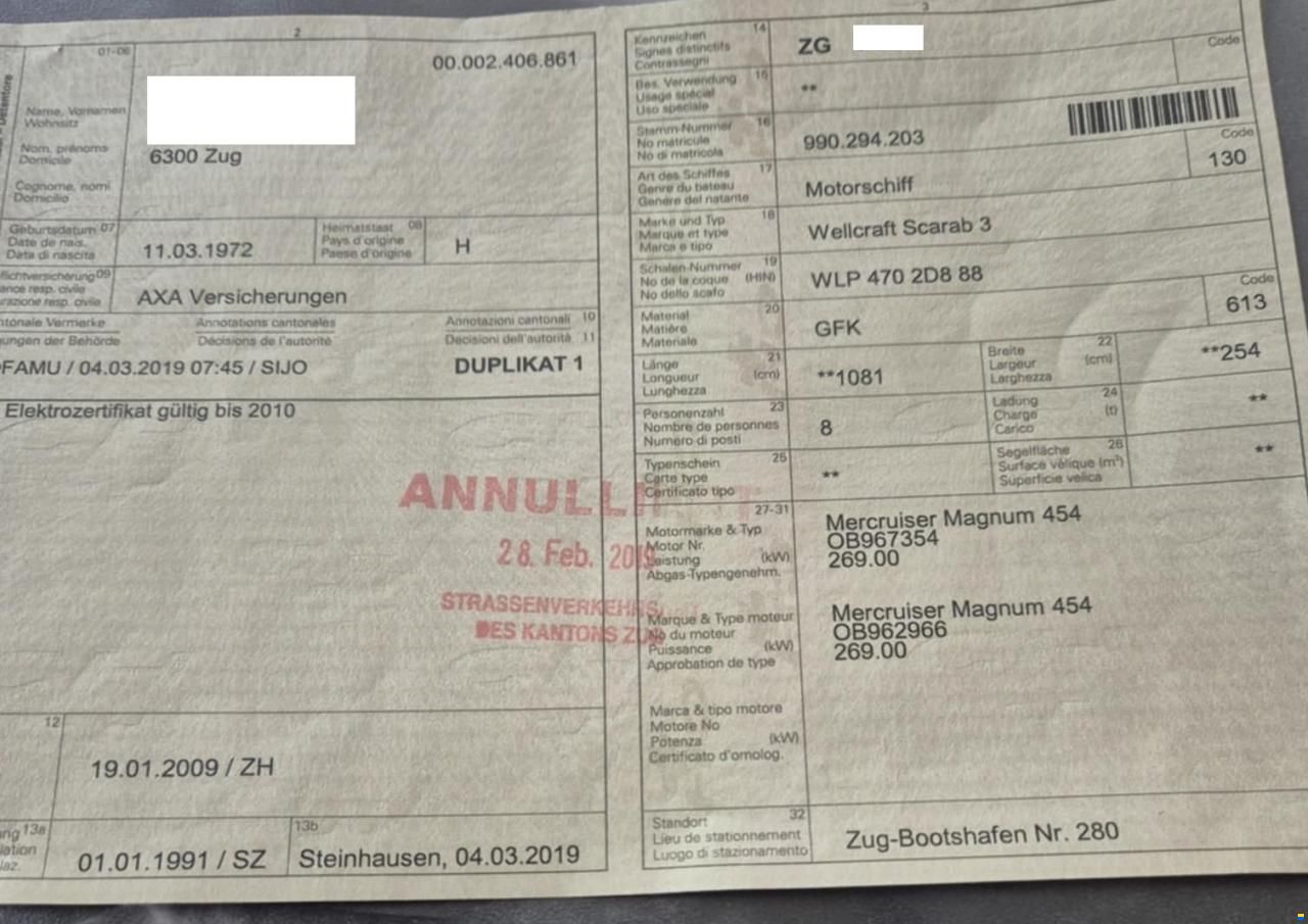 Wellcraft SCARAB 34 GRATIS HAUSLIEFERUNG CH