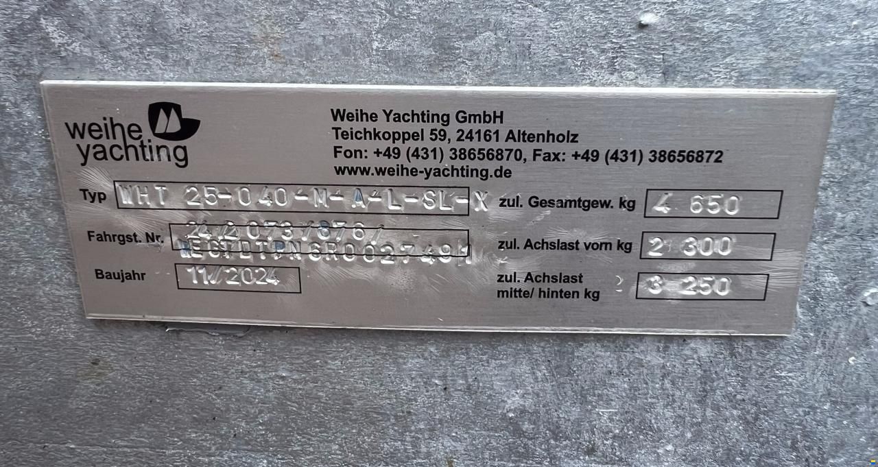 Weihe Yachting Bootstrailer 25 km/h, 4t